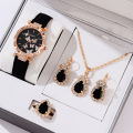 5pcs Women Butterfly Watch Necklace Set Elegant Luxury Quartz Watch Fashion Casual Wristwatch for Girl Ladies. 