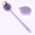 Quorrae Long-handled Body Brush Long Handle Silicone Back Scrubber for Shower Bath Brush Double-sided Brush Head Gentle Exfoliation Easy to Clean Shower Brush for Smooth Skin Quick-drying Silicone Back Brush. 