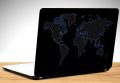 World Map, Blue Neon Laptop Skin Vinyl Sticker Decal, 12 13 13.3 14 15 15.4 15.6 inch Laptop Skin Sticker Cover Art Decal Protector Fits All Laptops. 