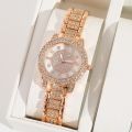 5PCS Elegant and Casual Luxury Women's Watches Rhinestone Encrusted Stainless Steel Ladies Wristwatch for Girls Luxury Stylish Watch. 