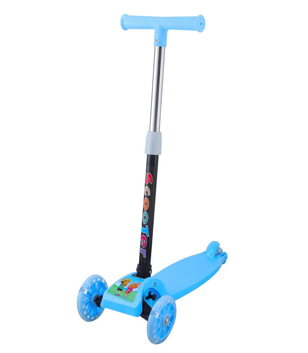 Kids Scooty Pretend Play 3 Wheel Scooter With Adjustable Height And Foldable For KidsFiber Made