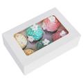 Bizlink Enterprises-Pack of 10 box 6 hole Food Grade Cupcake Cake Packaging Box with 6 cavity liner clear PVC window for Handmade Baking  gift box. 