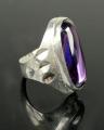 Silver Ring with  purple stone for Gents boys men high quality. 