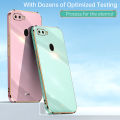 For OPPO A12 Back Cover with Ring Holder Stand Plating Square Bumper Protective Case Camera Lens Protection Soft Silicone Shockproof Mobile Phone Cases. 