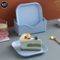 Household Wheat Straw Tray Dinnerware Snacks Fruit Bones Plate Round Square Shape Salad Bowl Spit Bone Trash Storage Small Disk. 
