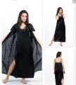 Nighty Set 2 Piece Night Wear For Women / Sleepwear Nighty (GOWN + Inner Dress) Black. 