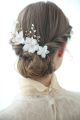 Hand-made silk flower pearl hair accessories hair clip Crystal bride style head with hair clip women's 3 pieces outfit. 