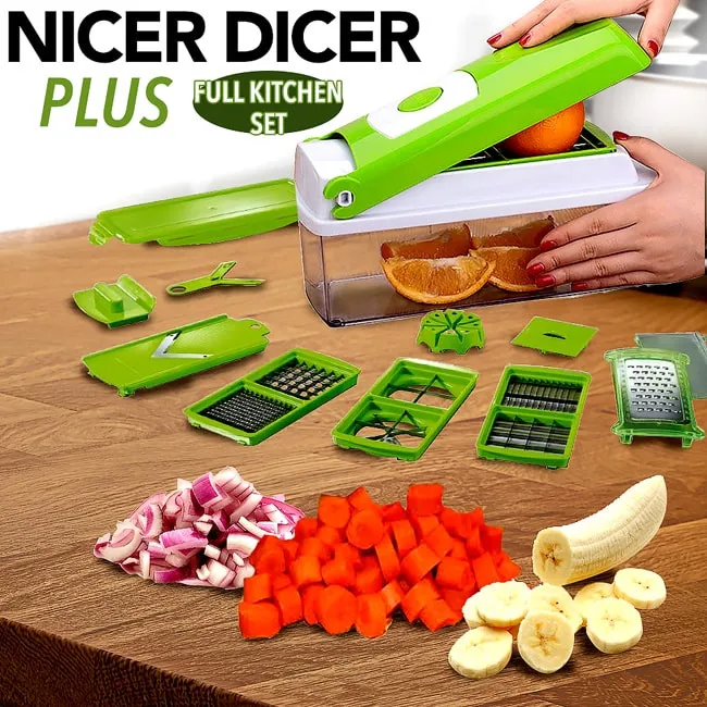 100% Guaranteed NICER DICER 12 in 1 with original BOX , Stainless Steel and Sharp BLADES