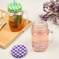 500ml Mason Jar Mug With Handle, Vintage Gradient Clear Glass With Lid And Straw, Drink Mug, Summer Cold Drink Mug. 