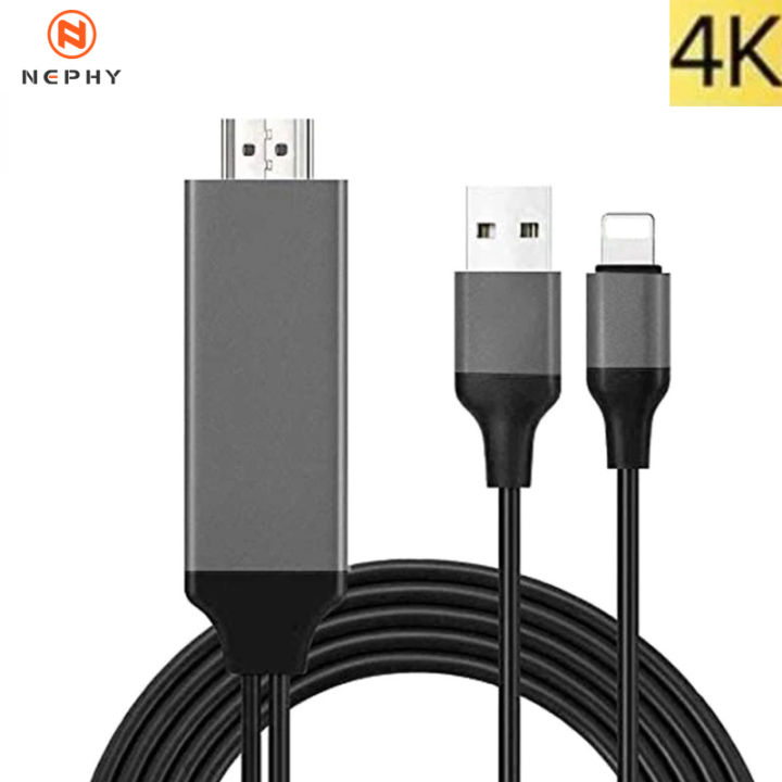 4K HD Video Converter Cable For iPhone 14 13 12 11 Pro Max iPad mini Lighting to HDMI-compatible TV Projector Digital AV Adapter