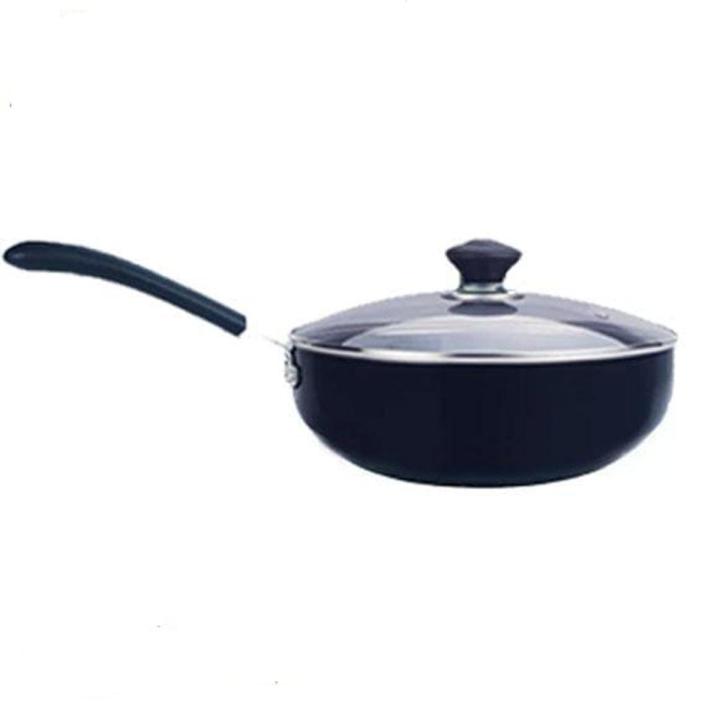 CHEFLINE Wok Non Stick 26cm Karahi Deep Frying pan Cooking Pot With FREE NONSTCIK SPOON