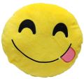Smiley Round Emoji Pillow 24cm Medium Size with Filling or Cover Only, Soft Cushions for Home Decor and Gifts. 