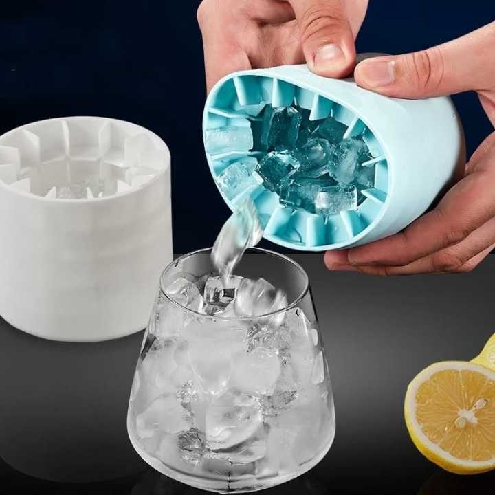 Ice Cube Maker Cylinder Silicone Ice Cube Mold Quickly Freeze Ice Cubes Tray Cylinder Ice Bucket Maker Ice Bucket Cup Ice Mold Food Grade Ice Cubes Tray Freeze Ice Maker Accessories Cylinder Ice Tray Cup Ice Storage Box Home Silicone Ice Maker Bar Tool