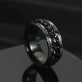 Black Stainless Steel Spinner Chain Ring For Men and Boys. 