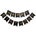Happy Birthday Banner in black ,pink,light blue,white and rose gold. 