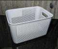 IKEA Style Premium Quality Plastic Storage Basket Durable Open Storage Organizer Bins For Kitchen Bathroom Bedroom Living Room Mesh Pattern Design Multipurpose Home/Office Accessories Organizer Box with Handle 8 Ltr Capacity Large ( without lid). 