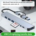 BYL-2218TU 8 in 1 USB + USB-C / Type-C to USB Multifunctional Docking Station HUB Adapter. 