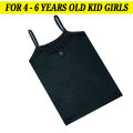 Pack of 3 Summer Soft Cotton Full Camisole For Little Girls Kids Long Shameez  Long Tank Tops Undershirt For Little Kids Girls (4 to 6 Years Old) - Skin/Black/White. 