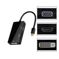 3 In 1 Mini displayport DP Thunderbolt to DVI VGA HDMI-compatible Converter Adapter cable for iMac Mac Mini Pro Air Book type1. 