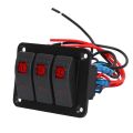 3 Gang Switch Board, Light Weight PP DC12V 24V IP65 3 Gang Switch Panel for Boat for Car. 
