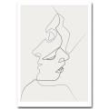 One Line Drawing Face Sketches Quibe Minimalism Art Canvas Poster Abstract Print#21*30cm. 