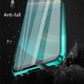 Biruiqu For Sony Xperia 5 Mark 3 Xperia 5 III Magnetic Absorption Case Metal Frame Shockproof Double Sided Tempered Glass Magnetic Case Cover. 