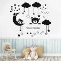 Teddy Bear Decal, Nursery Wall Stickers, Stars Clouds & Moon Boys Room Decor, Toddler Gift. 