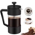 French Press Coffee & Tea Maker 12Oz, Thickened Borosilicate Glass Coffee Press Rust-Free and Dishwasher Safe,Black ， french press. 