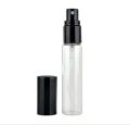 5ml Empty Perfume Tester Bottle | Refillable Mini Glass Spray Bottle | Travel Perfume Atomizer | Sample Scent Bottle Clear Glass Black Cap. 