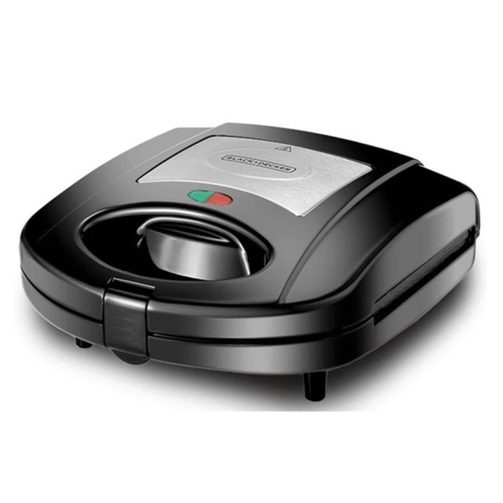 Black & Decker 780W 3 In 1 Interchangeable Grill & Waffle& Sandwich Maker Silver/Black TS2130