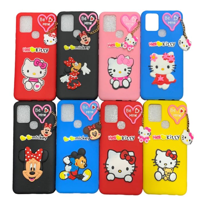 Infinix_ Hot 10 New Soft Matte Hello Kitty Case With Chain Mobile Phone Cover