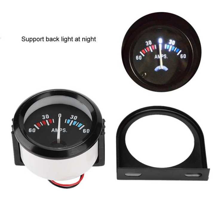 Yctze Car Ammeter Voltmeter ABS 2 inch 52mm 60-0-60A AMP Gauge Volt Meter For Modificaton