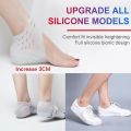 【FOOT SOFA】1 Pair/2pcs Women Men 2-5.5cm Invisible Height Increase Socks Concealed Footbed Enhancer Heel Silicone Pads Insoles Foot Massage Shoes Accessories. 