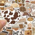 20 pcs vintage brown stickers aesthetic pvc laptop sketchbook scrapbook for journaling self adhesive customize your own stickers. 