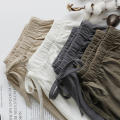 Oversize Shorts Summer Cotton Linen Shorts High Waist Black Shorts Women XL Mini Trousers Casual Basic Short Pants. 