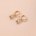 2024 New Fashion Gold Color Earrings CZ Small Hoop Dangle Drop Bear Earring Minimal Jewelry for Women Wedding Accessories Gifts. 