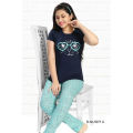 Fashion slim multi night trouser shirt with cute multi design for all women & girls. 