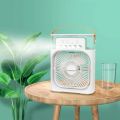 Mini Air Cooler Fan and Humidifier Mini air cooler fan Portable USB Mist with LED Night Light USB and rechargeable Electric Fan with Mist  Small Desktop Cooling Fan for Room, Office & Home 1/2/3 hours timer. 