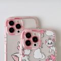Cute Cartoon Disney Marie Cat Noctilucent Transparent Phone Case For iPhone 15 14 Pro 13 12 11 Pro Max Shockproof Soft Cover. 
