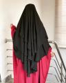 3-Layer Khimar Abeerah – Ready to Wear Hijab, Extra Coverage, Full Niqab, Free Size. 