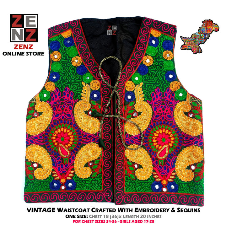 Pakistani Waistcoat Koti for Adult Girls Women Embroidered