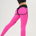 European and American peach buttocks leggings amazon color-block slim stitching sexy hip sports yoga cropped pants women. 
