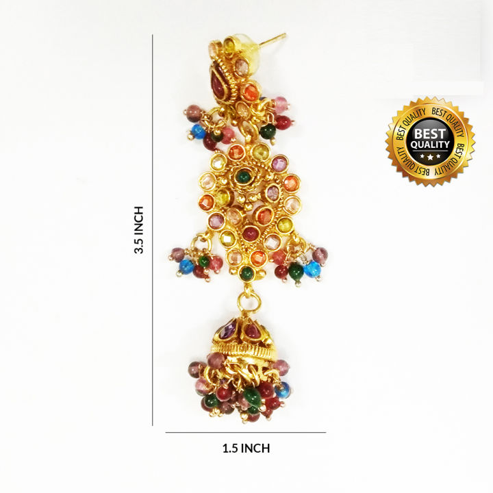 Gorgeous%20South%20Indian%20Style%20Gold%20Jhumka%20Pair%20-%20Image%203