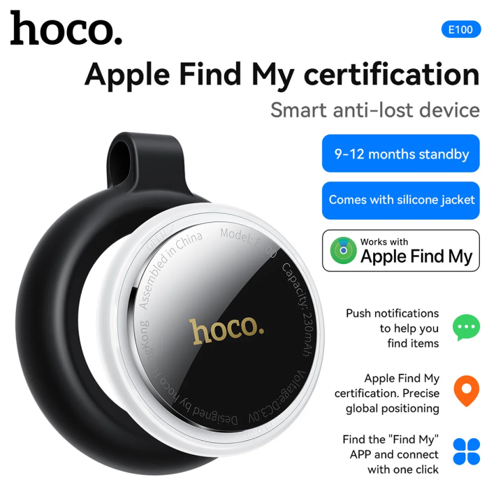 HOCO%20E100%20Airtag%20Security%20BT%20GPS%20Tag%20Based%20on%20Apple%20Find%20My%20App%20Anti-Lost%20Tracker%20Locator%20Alarm%20Pets%20Key%20Wallet%20Finder%20With%20Case-%20Tracker%20for%20bike%20/%20car%20/%20wallet%20/%20bag%20/%20child%20-%20Image%202
