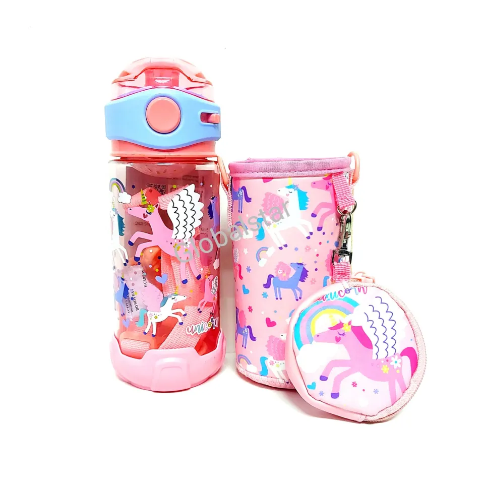 Home Tune 15oz Kids Water Drinking Bottle - BPA Free, Wide Mouth, Flip Sip Top, Easy Open, Lightweight, Leak-Proof Water Bottle with Cute Design for
