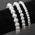 White Pearl Bracelet Simple Women Simulated Pearl Bangles Temperament Ladies Plastic Pearl Bracelet Jewelry Party Girl Gift. 