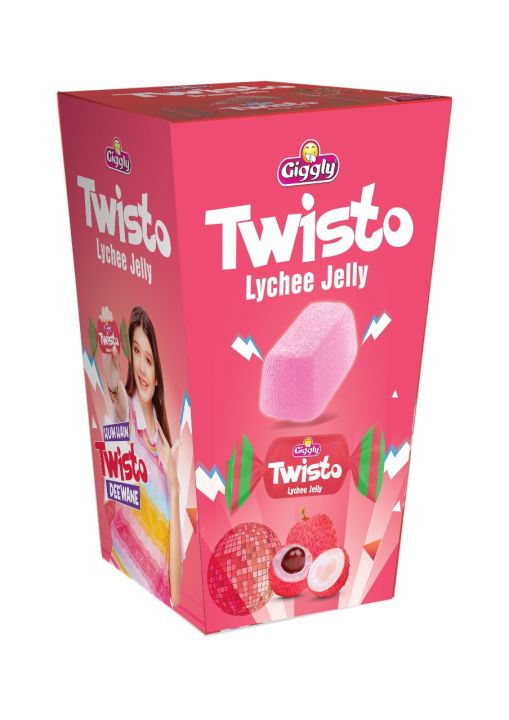 Giggly Twisto Jelly Lychee x72 pcs (1 Box) - Twisto Lychee - Lychee Twisto