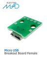 Micro USB Female B Type Breakout Board USB to DIP 2.54mm. 