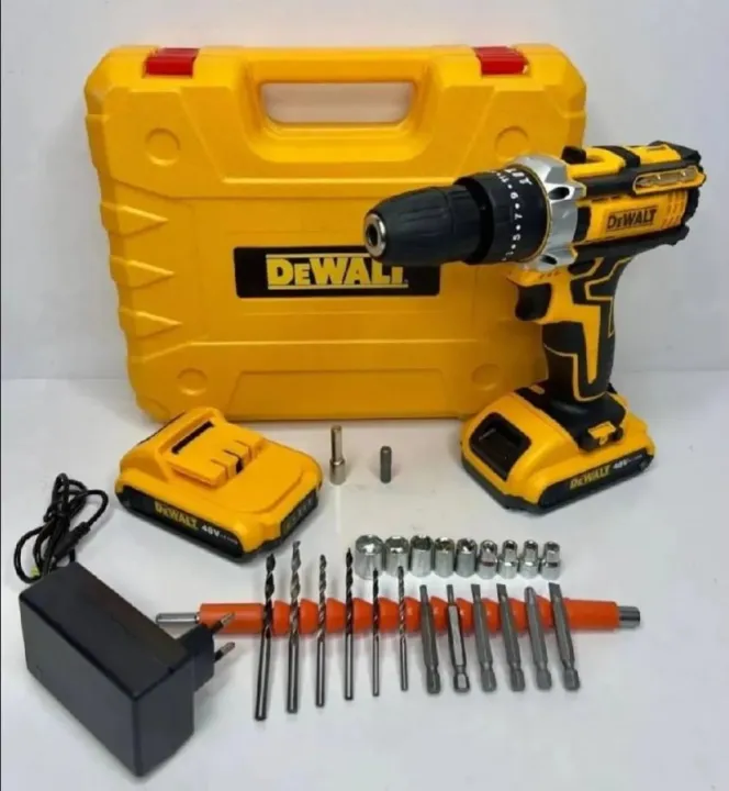 Dewalt 24V Cordless Drill with Hammer | 3-Function Drill + 2 Lithium ...