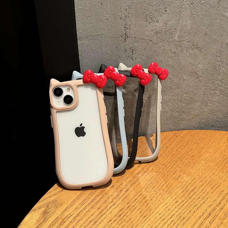 Sroof Case For iPhone 11 12 13 14 15 Pro Max New Cat Ear Simple